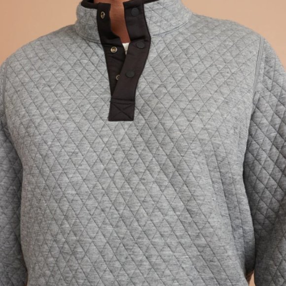 Marine Layer Corbet Reversible Pullover in Charcoal/Heather Grey - Size L NWT - Picture 4 of 6